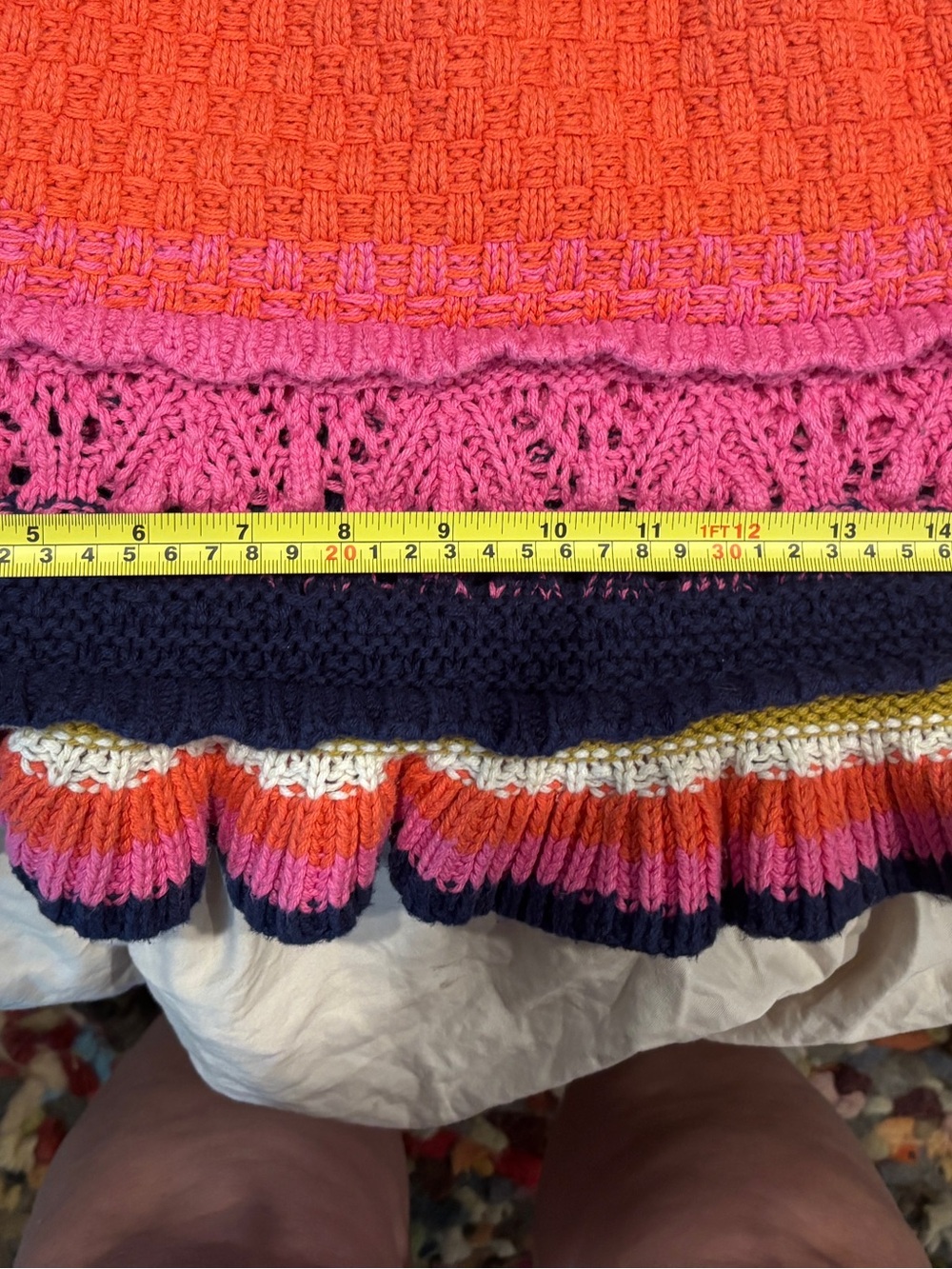 Entro Mustard pink & White Crochet Tank Top size large - Picture 4 of 6